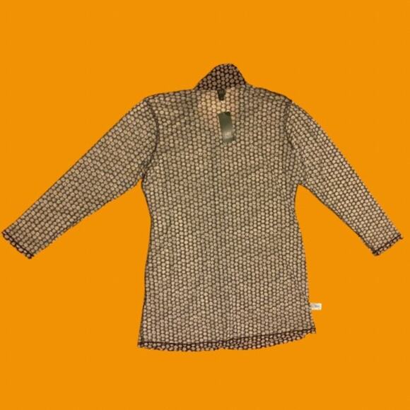 Black Floral Print Longsleeve Sheer Mesh Button Down Shirt Dress Coverup (XXL) - Picture 6 of 8